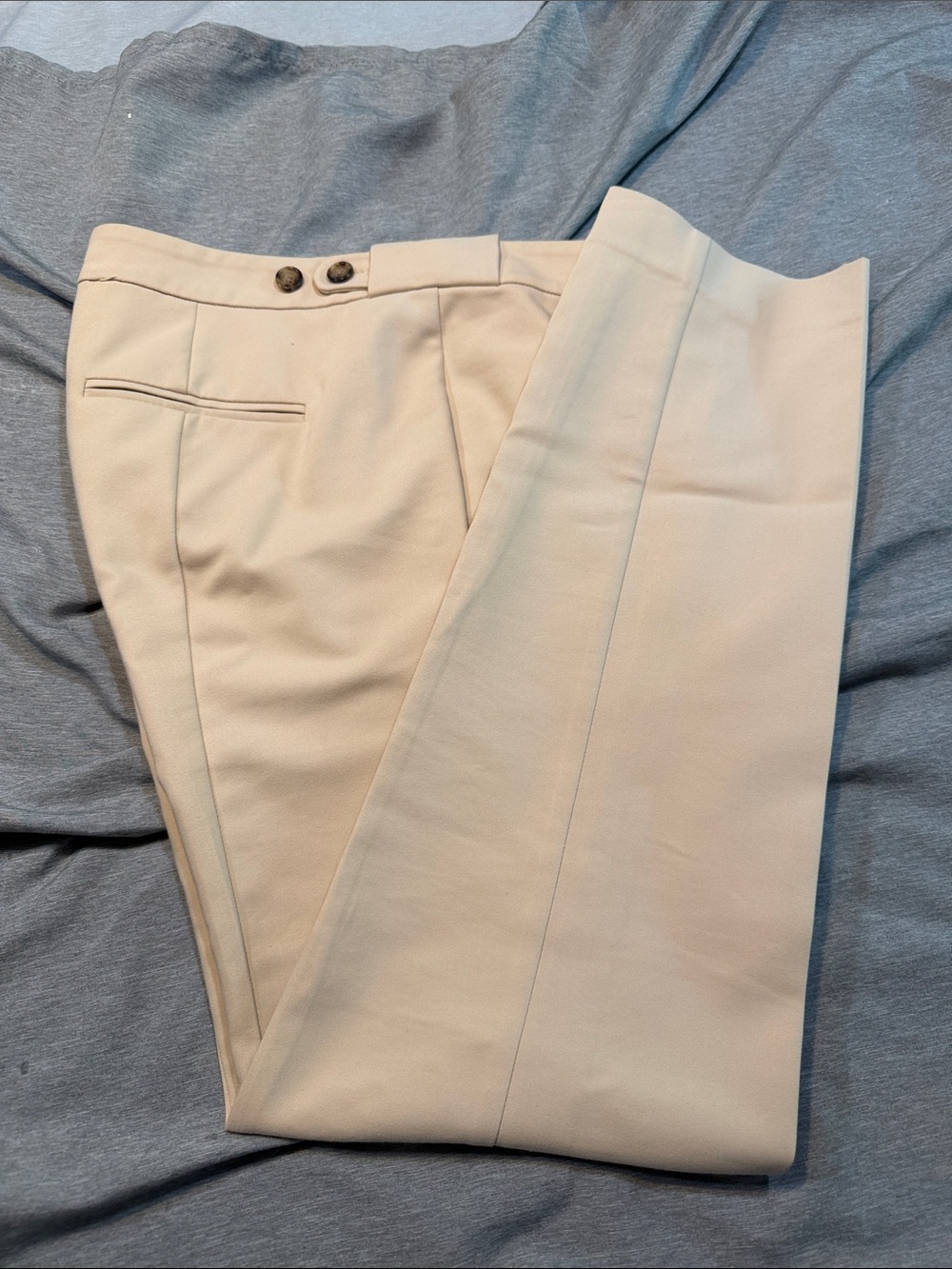 Ann Taylor Men's Cream Dress Pants - Tailored Flat Front